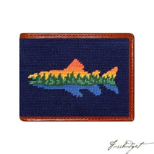 Lake Trout Needlepoint Bi-Fold Wallet