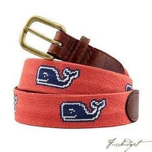 Classic Whale (Melon) Needlepoint Belt by Vineyard Vines