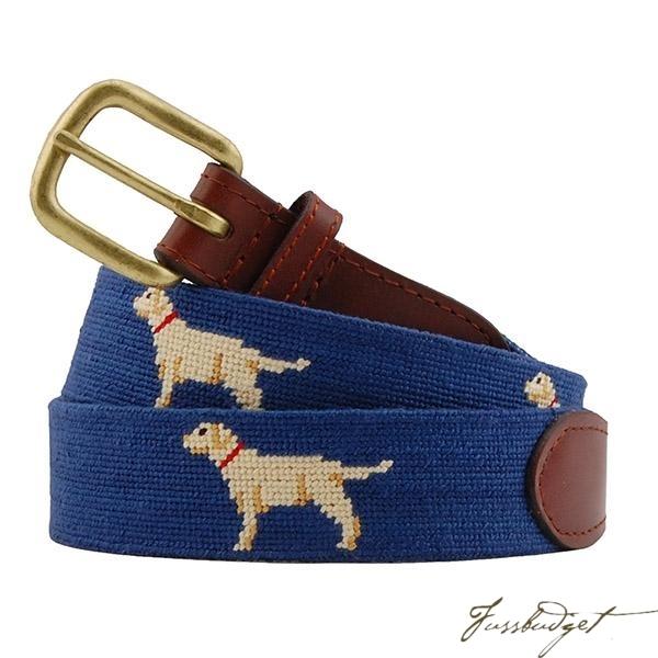 Yellow Lab Needlepoint Belt